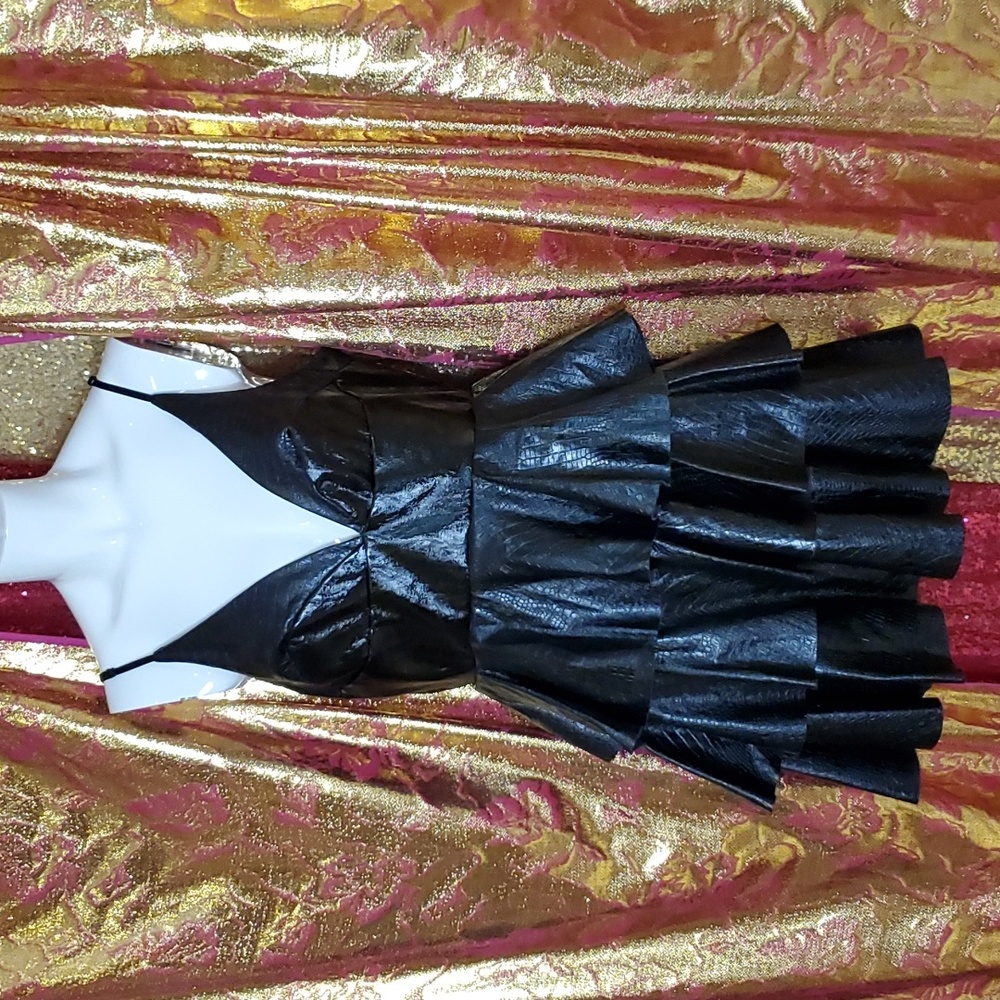 Pleather Layer Dress